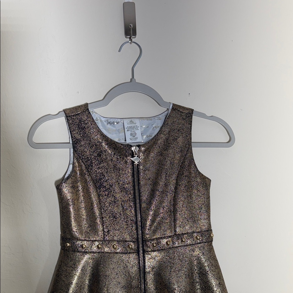 Disney Shimmering Gold Kids Dress - Picture 2 of 9